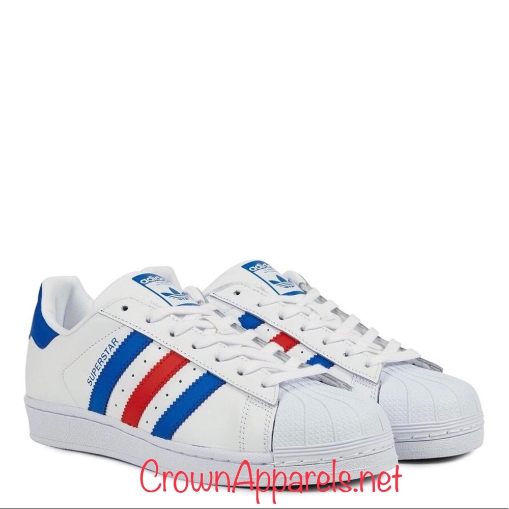Adidas Superstar White/Red/Blue